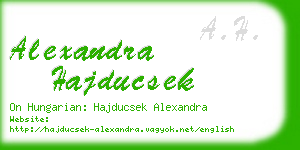 alexandra hajducsek business card